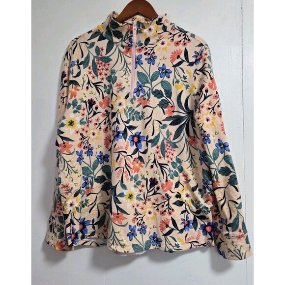 Vera Bradley Tops - Vera Bradley Jacket 1/4 Zip Womens XL Boho Floral Cottage Activewear Granola